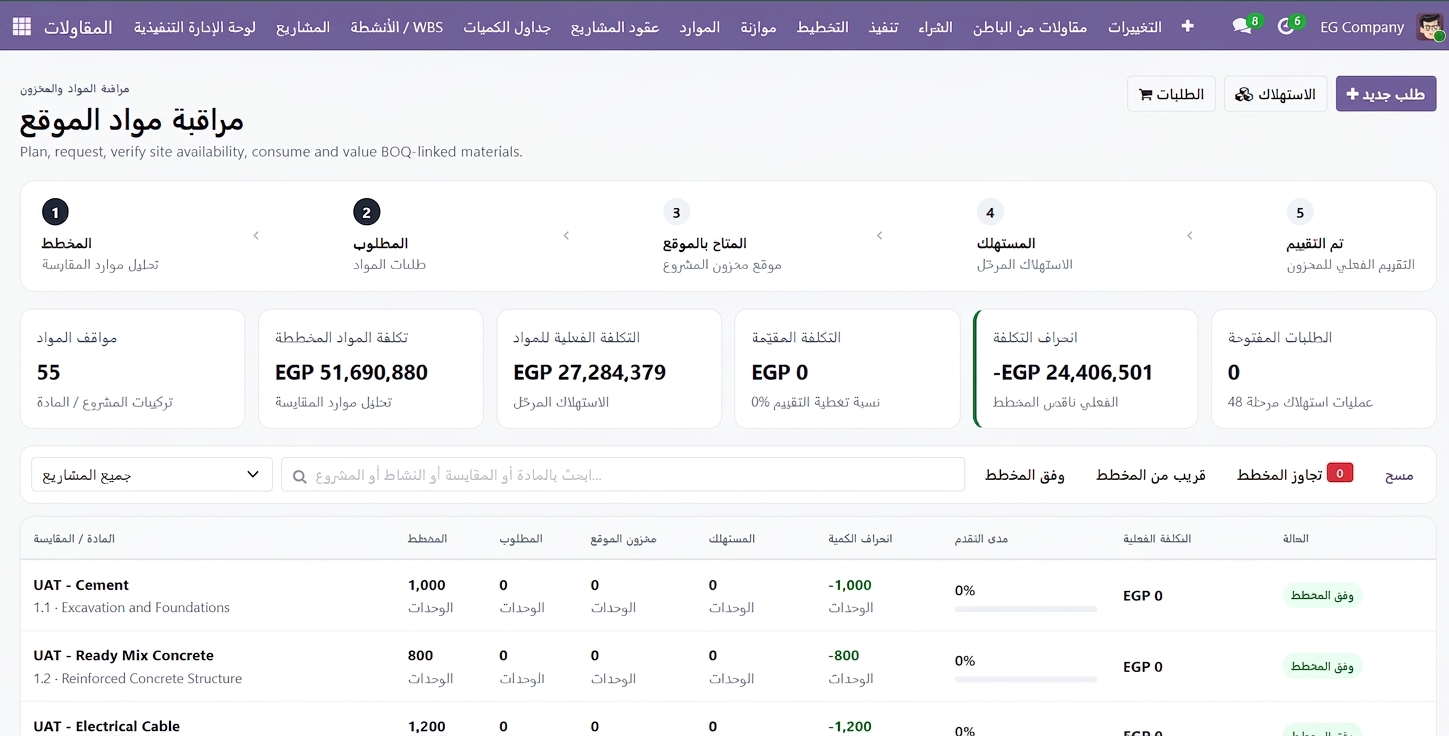 إدارة المقاولات والمشروعات screenshot